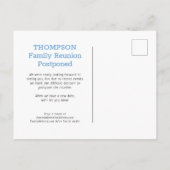 Lichtblauwe Buffalo Check uitgesteld gezinsherenig Aankondigingskaart (Achterkant)