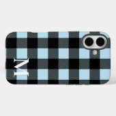 Lichtblauwe Buffalo Plaid Check Case-Mate iPhone Case (Achterkant (horizontaal))