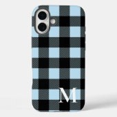 Lichtblauwe Buffalo Plaid Check Case-Mate iPhone Case (Achterkant)