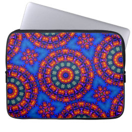 Lichtblauwe caleidoscoop laptop sleeve