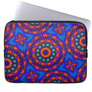 Lichtblauwe caleidoscoop laptop sleeve