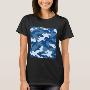 Lichtblauwe camouflage Art Pattern Camo T-shirt