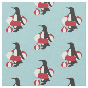 Lichtblauwe Cartoon Penguin-zwemmen Kinderen Stof