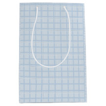 Lichtblauwe Check Cadeaubag | Modern Minimalistisc