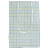 Lichtblauwe Check Cadeaubox | Modern Minimalistisc Medium Cadeauzakje (Achterkant)