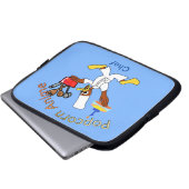 Lichtblauwe Chef Ducky Kazoo Electronics Bag Laptop Sleeve (Voorkant onderkant)