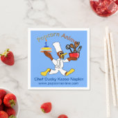 Lichtblauwe chef-kok Ducky Kazoo Grappig Party Pap Servet (Insitu)