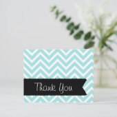 Lichtblauwe Chevron Bedankt Briefkaart (Staand voorkant)