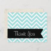 Lichtblauwe Chevron Bedankt Briefkaart (Voorkant / Achterkant)