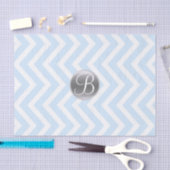 Lichtblauwe Chevronprint Monogram Letter Initiaal Tissuepapier (Craft)