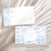 Lichtblauwe chinoiserie bruiloft Flat Place Card Plaatskaartje