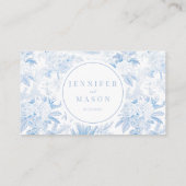 Lichtblauwe chinoiserie bruiloft Flat Place Card Plaatskaartje (Achterkant)