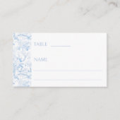 Lichtblauwe chinoiserie bruiloft Flat Place Card Plaatskaartje (Voorkant)