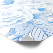 Lichtblauwe chinoiserie bruiloft welkomstbord post poster (Hoek)