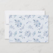 Lichtblauwe Chinoiserie | Eenvoudige bruiloft RSVP Kaartje (Achterkant)