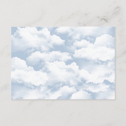 Lichtblauwe Cloud Bachelorette Panty Game Kaart (Achterkant)