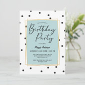 Lichtblauwe Confetti Polka Dots Birthday Party Kaart (Staand voorkant)