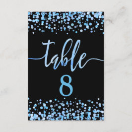 Lichtblauwe confetti tafelnummer zitplaatsindeling