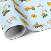 Lichtblauwe constructie verjaardag  cadeaupapier (Rol Hoek)
