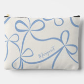 Lichtblauwe Coquette Bow Pattern Aangepaste naam Etui (Voorkant)