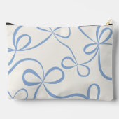 Lichtblauwe Coquette Bow Pattern Aangepaste naam Etui (Achterkant)