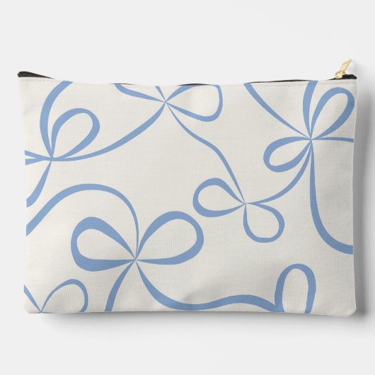 Lichtblauwe Coquette Bow Pattern Aangepaste naam Etui (Achterkant)