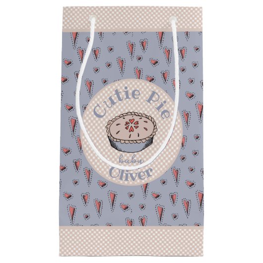 Lichtblauwe Cutie Pie Baby Boy Klein Cadeauzakje (Voorkant)