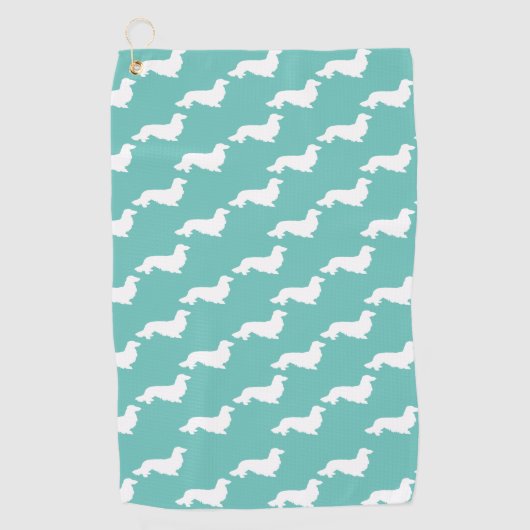 Lichtblauwe Dachshund Gift Golf Golf Handdoek (Voorkant)