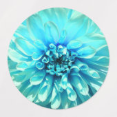 Lichtblauwe Dahlia Bloem Labels (Design 1)