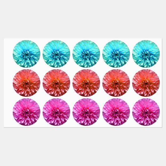 Lichtblauwe Dahlia Bloem Labels (Vel)