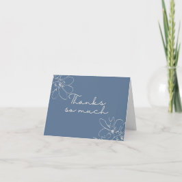 Lichtblauwe "Dank je wel" met de hand getekende wi Bedankkaart