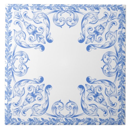 Lichtblauwe decoratieve tegel tegeltje (Voorkant)
