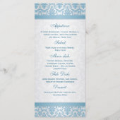 Lichtblauwe demask op Silver Menu (Achterkant)