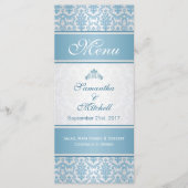 Lichtblauwe demask op Silver Menu (Voorkant)