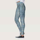 Lichtblauwe, denim Leggings in zakformaat (Links)