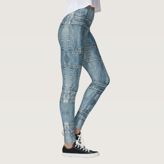 Lichtblauwe, denim Leggings in zakformaat (Rechts)