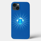 Lichtblauwe diamant met Shining Rays Mobile Case-Mate iPhone Case (Achterkant)