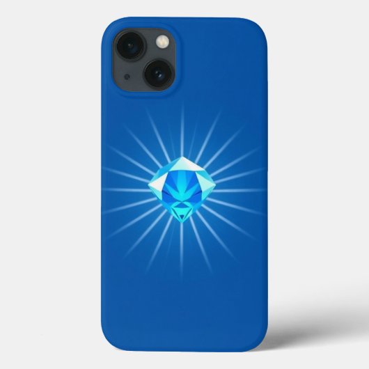 Lichtblauwe diamant met Shining Rays Mobile Case-Mate iPhone Case (Achterkant)