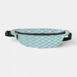 Lichtblauwe diamant tweezijdige print Fanny-Pack Heuptasje