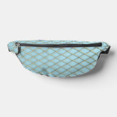 Lichtblauwe diamant tweezijdige print Fanny-Pack Heuptasje (Liggend)