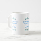 Lichtblauwe edelstenen op wit koffiemok (Voorkant links)