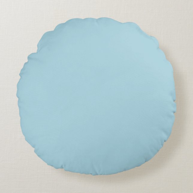 Lichtblauwe effen kleur rond kussen (Voorkant)