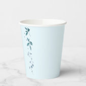 Lichtblauwe elegante bloemen en bladeren cup papieren bekers (Links)