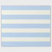 Lichtblauwe en crème luifel strepen cadeaupapier (Vlak)