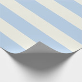 Lichtblauwe en crème luifel strepen cadeaupapier (Hoek)