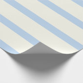 Lichtblauwe en crème potlood strepen cadeaupapier (Hoek)