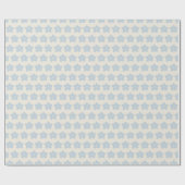 Lichtblauwe en Crème Retro Bloem Cadeaupapier (Vlak)