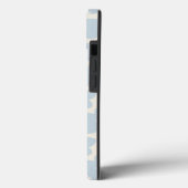 Lichtblauwe en Crème Retro Bloem Case-Mate iPhone Case (Achterkant / Links)