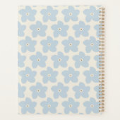 Lichtblauwe en Crème Retro Bloem Planner (Achterkant)