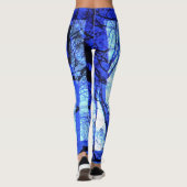 Lichtblauwe en donkerblauwe kwaliteit workout leggings (Achterkant)